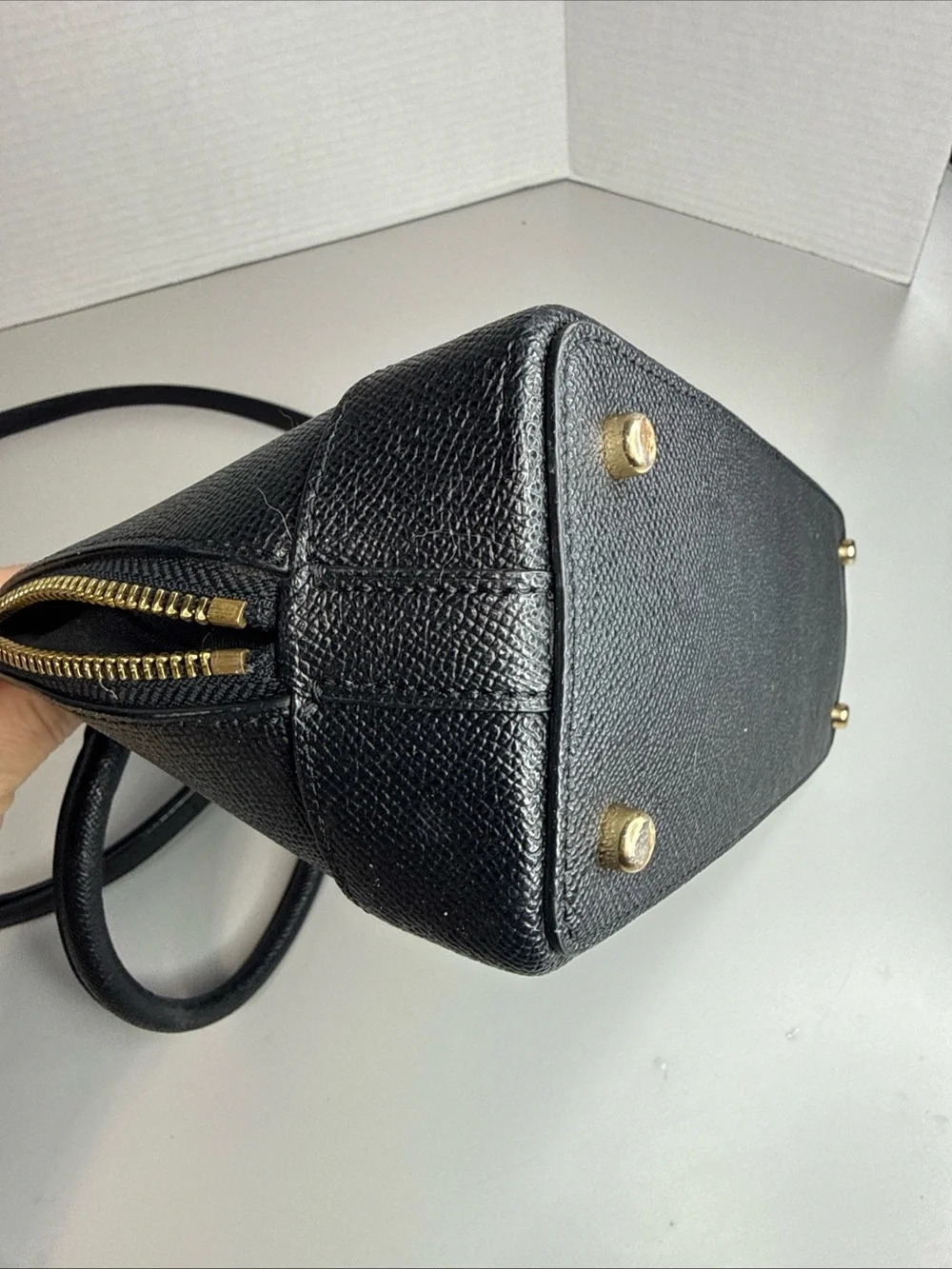 Coach mini sierra Black Structured Dome Satchel with Removable Crossbody Strap